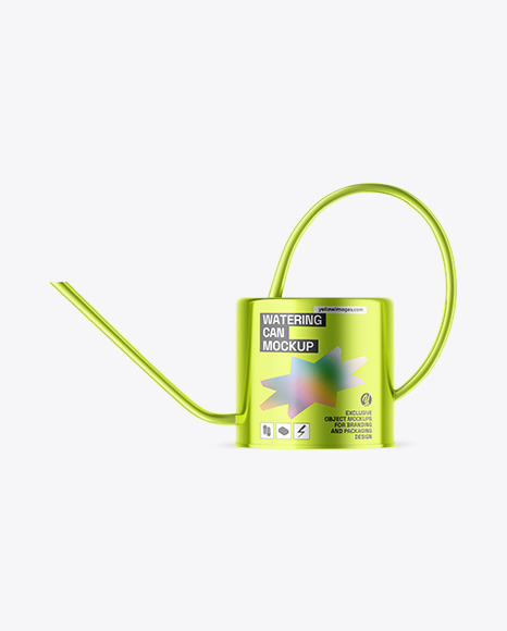 Metallic Watering Can Mockup