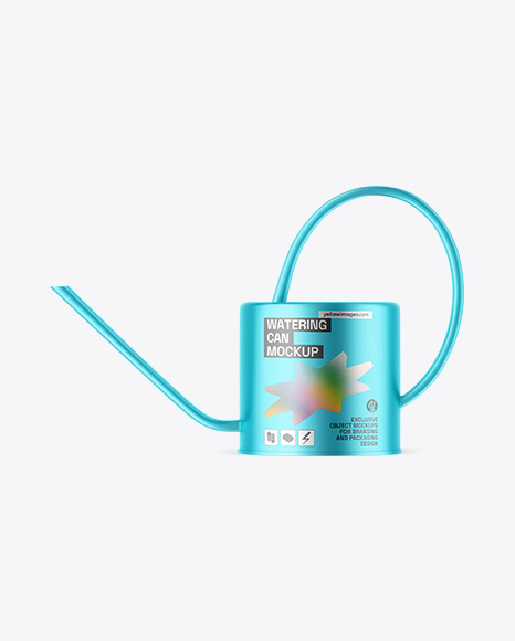 Matte Metallic Watering Can Mockup
