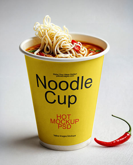 Paper Cup with Spicy Noodles Mockup