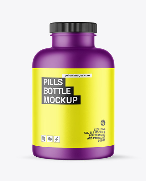 Matte Plastic Pills Bottle Mockup