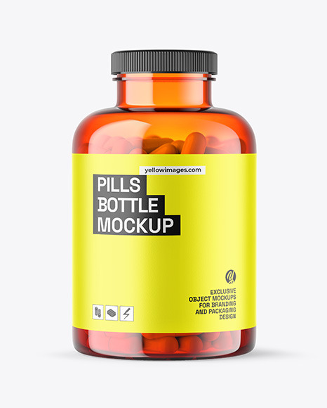 Orange Pills Bottle Mockup