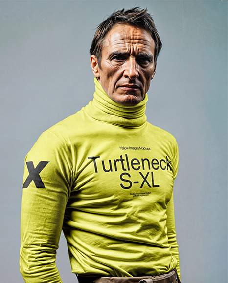 A Man Wearing a Turtleneck Mockup