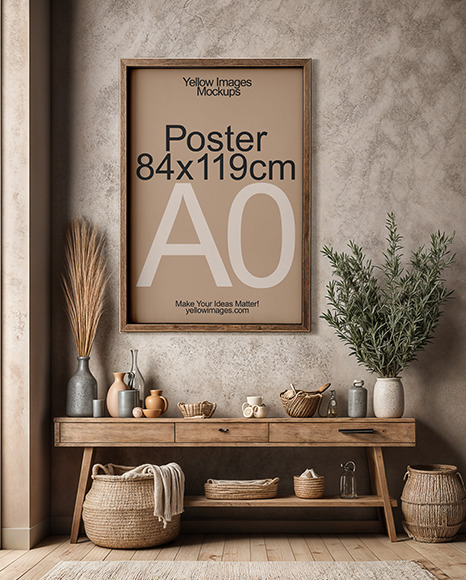 Framed A0 Poster in a Living Room Mockup