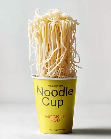 Paper Cup with Egg Noodles Mockup