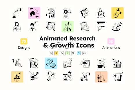 Animated Research and Growth Doodles