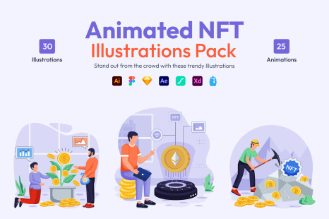 Animated Flat NFT Illustrations
