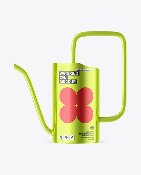 Metallic Watering Can Mockup