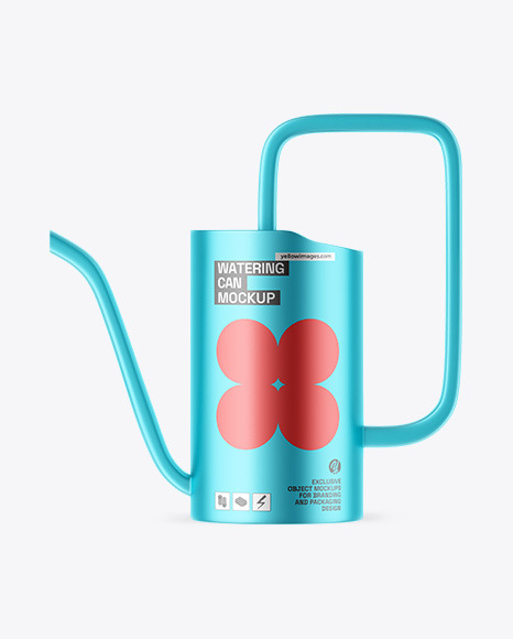 Matte Metallic Watering Can Mockup