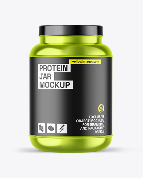 Metallic Protein Jar Mockup