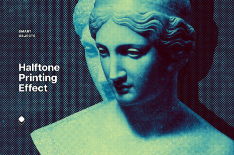 Halftone Printing Photo Effect