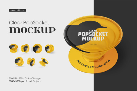 Clear PopSocket Mockup Set