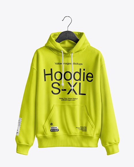 Hoodie on a Wooden Hanger Mockup