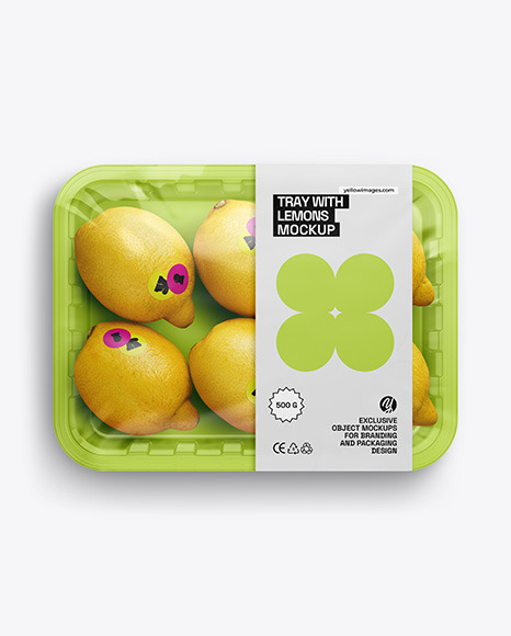 Tray With Lemons Mockup