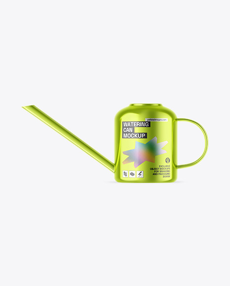 Metallic Watering Can Mockup