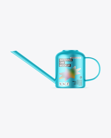 Matte Metallic Watering Can Mockup