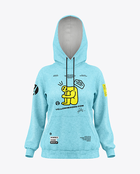 Women’s Heather Hoodie Mockup - Front View