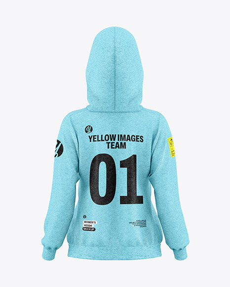 Women’s Heather Hoodie Mockup - Back View