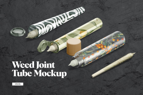 Weed Joint Pre-Roll Tube Mockup