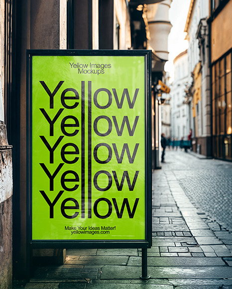 Advertising Street Stand with Poster Mockup