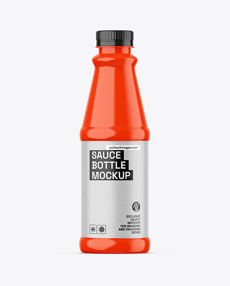 Glossy Sauce Bottle Mockup