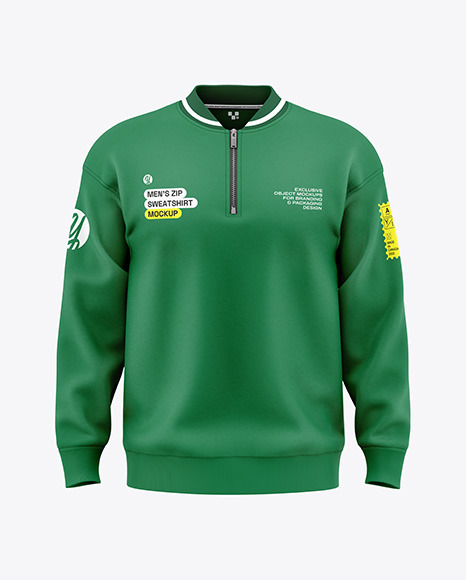 Men’s Zip Sweatshirt Mockup - Front View