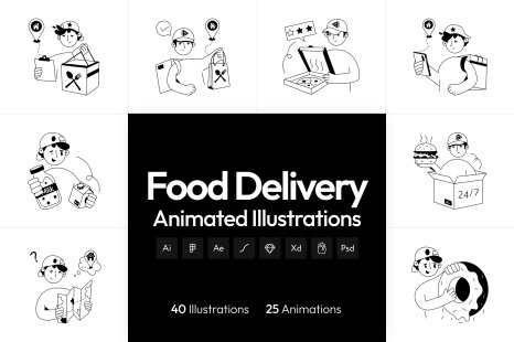 Animated Food Delivery Illustrations