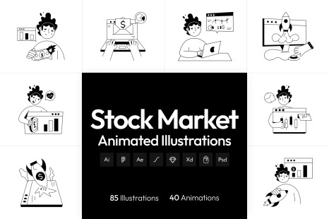 Stock Market Mini Illustrations