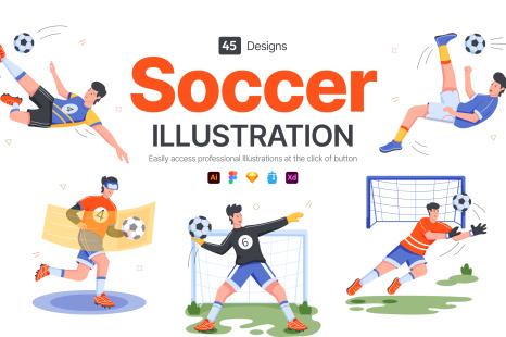 Flat Soccer Illustrations