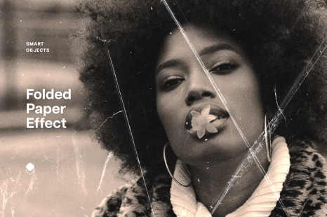 Old Folded Paper Photo Effect