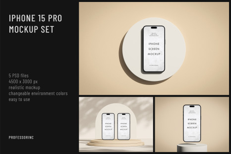 iPhone 15 Pro Mockup Set