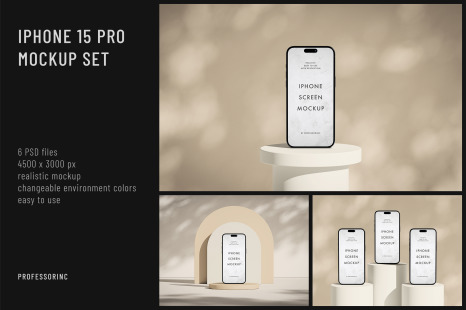 iPhone 15 Pro Mockup Set