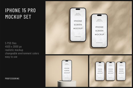 iPhone 15 Pro Mockup Set
