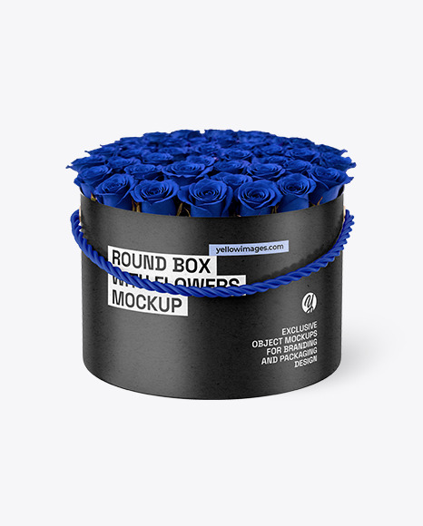 Kraft Round Flower Box Mockup