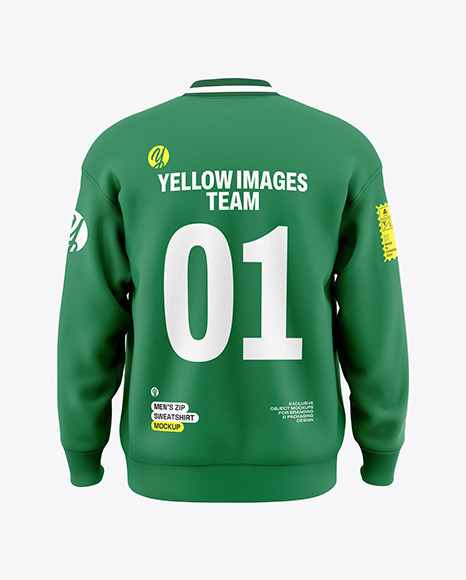 Men’s Zip Sweatshirt Mockup - Back View