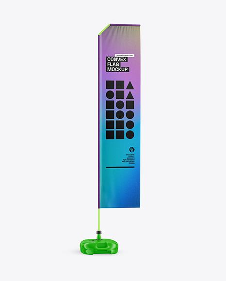 Convex Flag with Metallic Pole Mockup