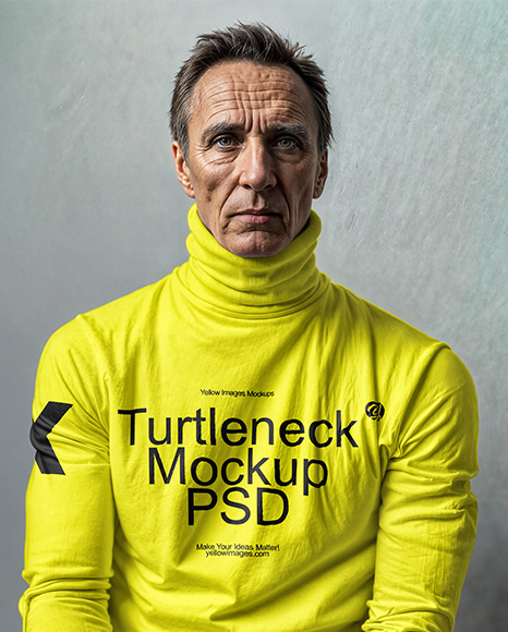 A Man Wearing a Turtleneck Mockup