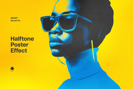 Halftone Poster Photo Effect