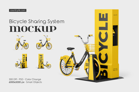 Bicycle Sharing System Mockup Set