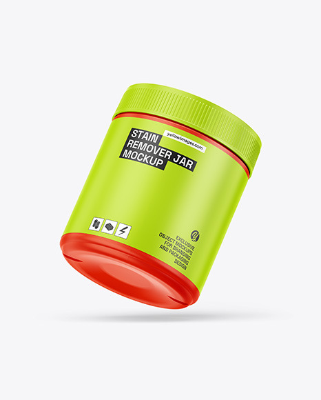 Matte Plastic Stain Remover Jar Mockup