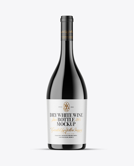 Dark Glass Wine Bottle Mockup