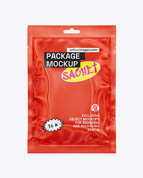 Glossy Sachet Mockup