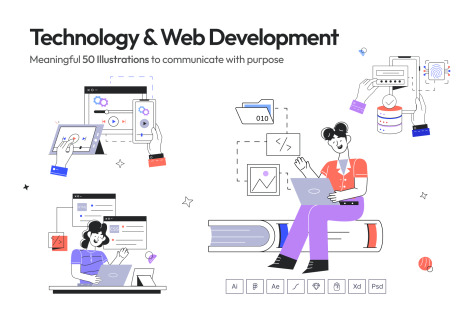 Technology and Web Development Illustrations
