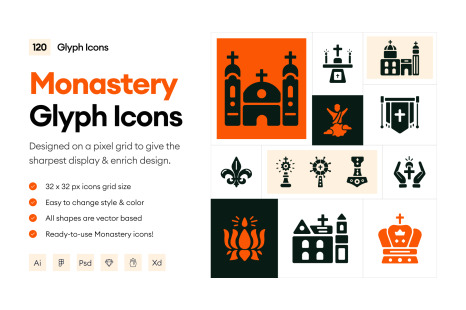 Monastery Glyph Icons