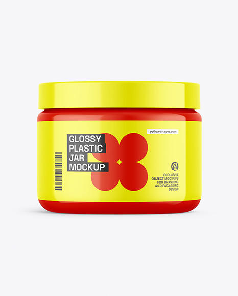 Glossy Plastic Jar Mockup