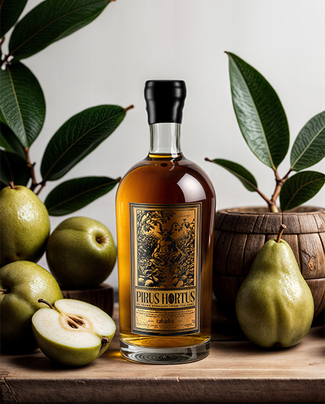 Clear Glass Whiskey Bottle with Wax Mockup