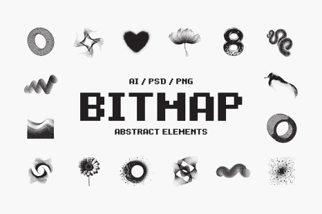 Abstract Dither Bitmap Vector Elements