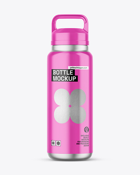 Glossy Thermo Bottle Mockup