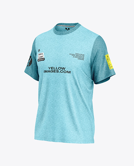 Melange T-Shirt Mockup - Half Side View