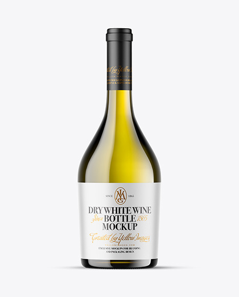 Antique Green Glass White Wine Bottle Mockup