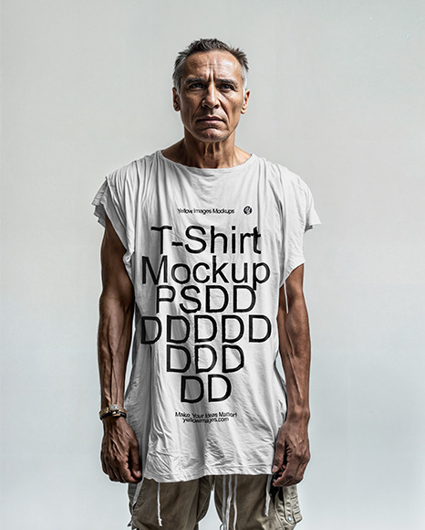 Man Wearing a Sleeveless Shirt Mockup